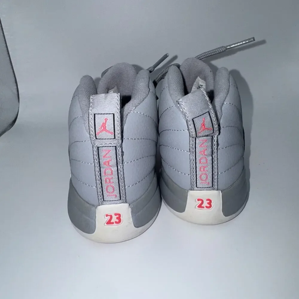 Air Jordan 12 Retro Racer Pink Wolf Grey Toddler 9C 819666-060 Shoes